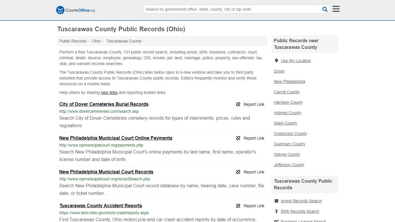 Public Records - Tuscarawas County, OH (Business, Criminal ...