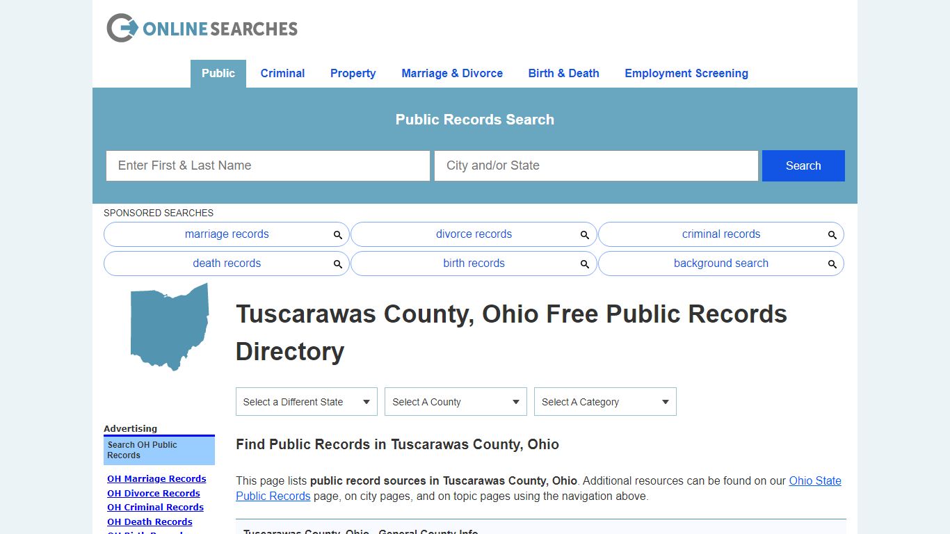 Tuscarawas County, Ohio Public Records Directory